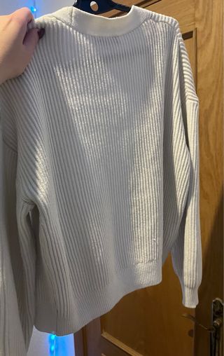 Jersey Mango Blanco Botones Dorados