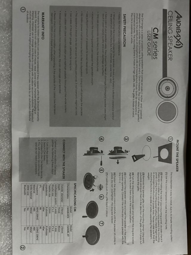 Altavoz Techo Audibax CM408-BT4-SSS Blanco