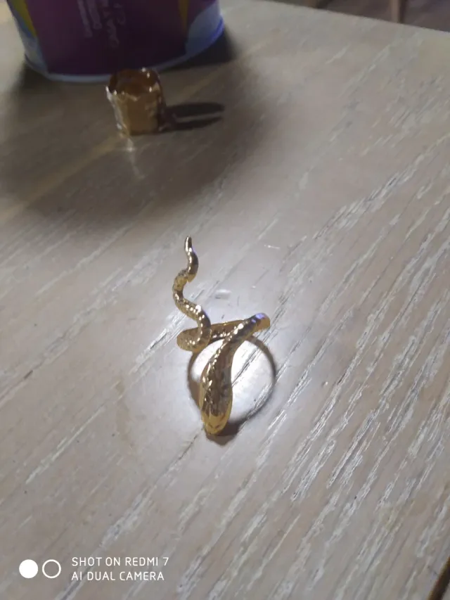 Anillo Serpiente Dorado Bisutería Ajustable