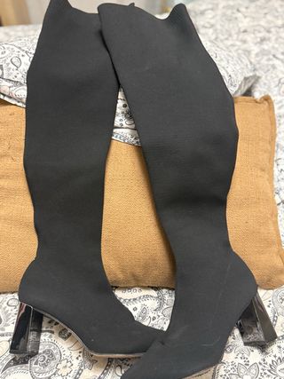 Botas altas negras tacón bloque