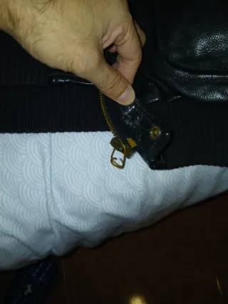 Chaqueta Cuero Aviador Negra Talla M