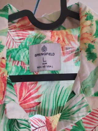 Camisa de lino estampada floral Talla L