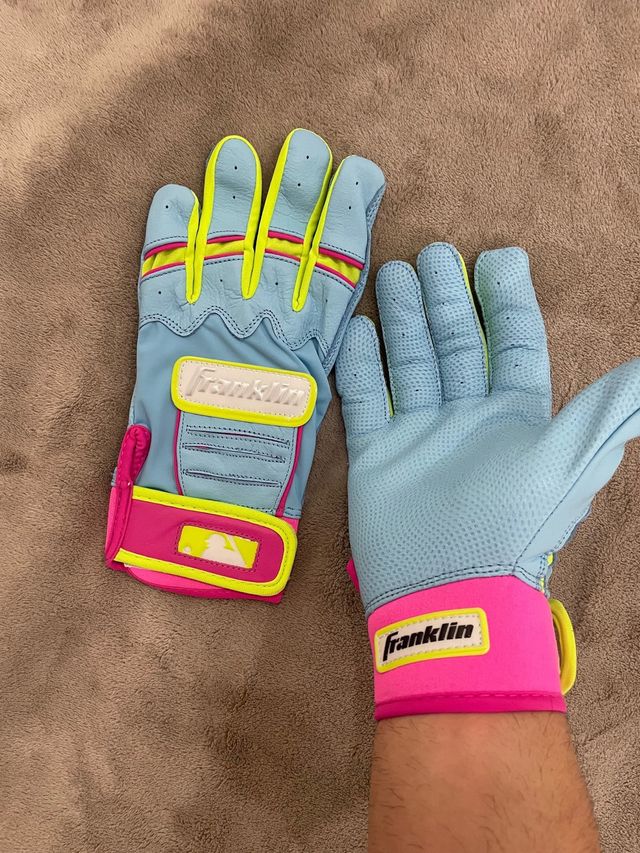 Guantes Franklin Bateo Azul Neón Rosa