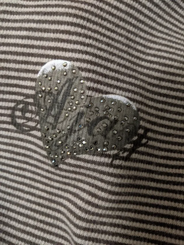 Maglietta donna a righe marrone- beige taglia 48