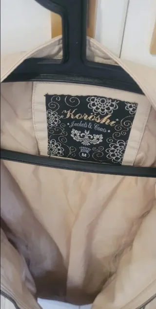 Chaqueta efecto piel beige