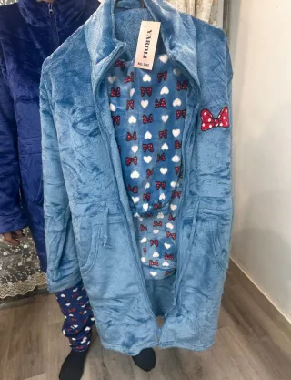 Pijama Invierno Mujer Minnie Mouse Azul