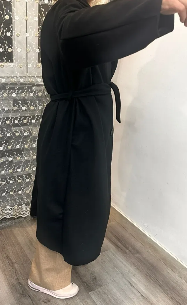 Gabardina negra larga mujer