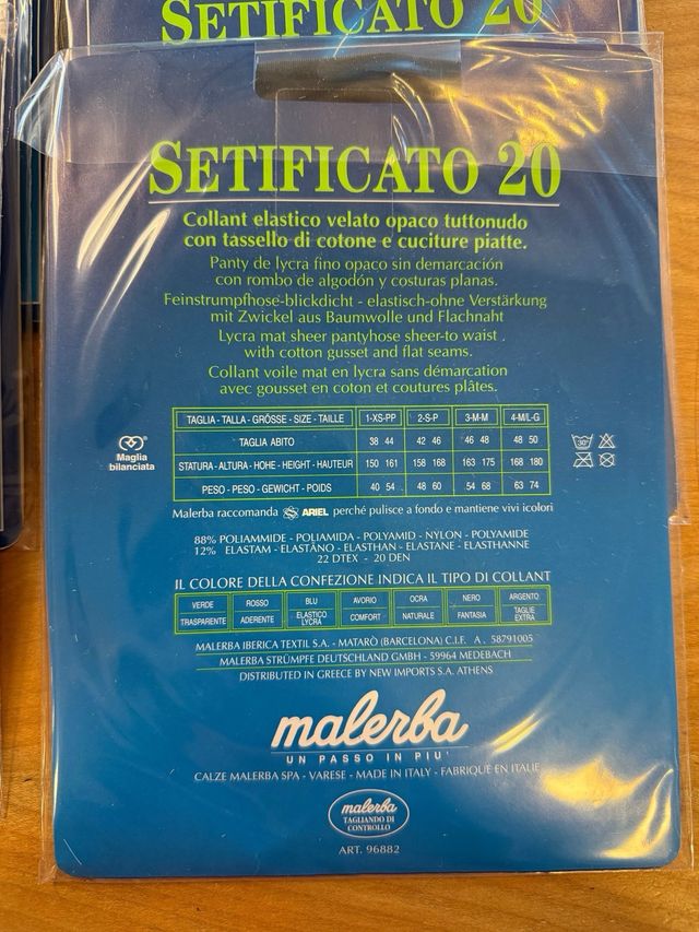Set 9pz Collant Visone 20den Malerba