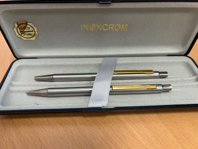 Estuche bolígrafo y portaminas inoxcrom