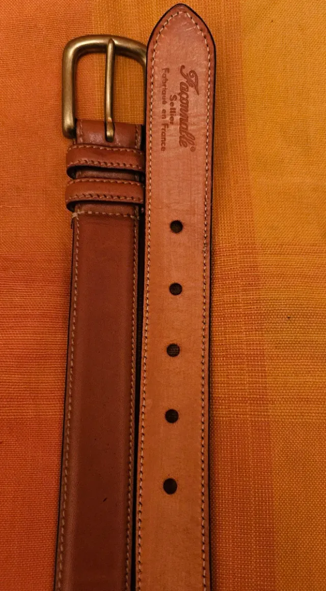 Cinturón de cuero vintage hombre