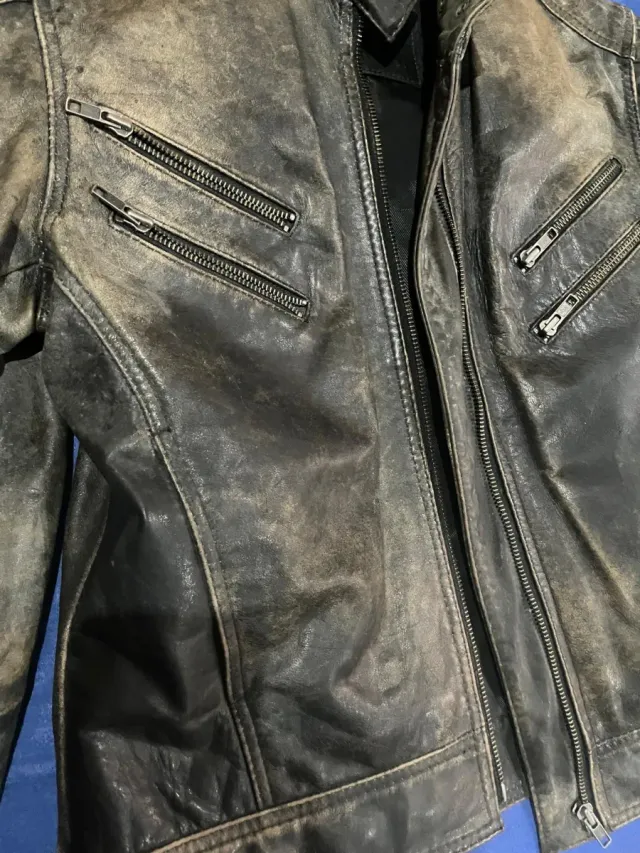 Chaqueta Cuero Mujer Estilo Biker