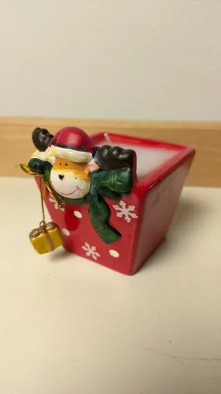 Candela natalizia con renna