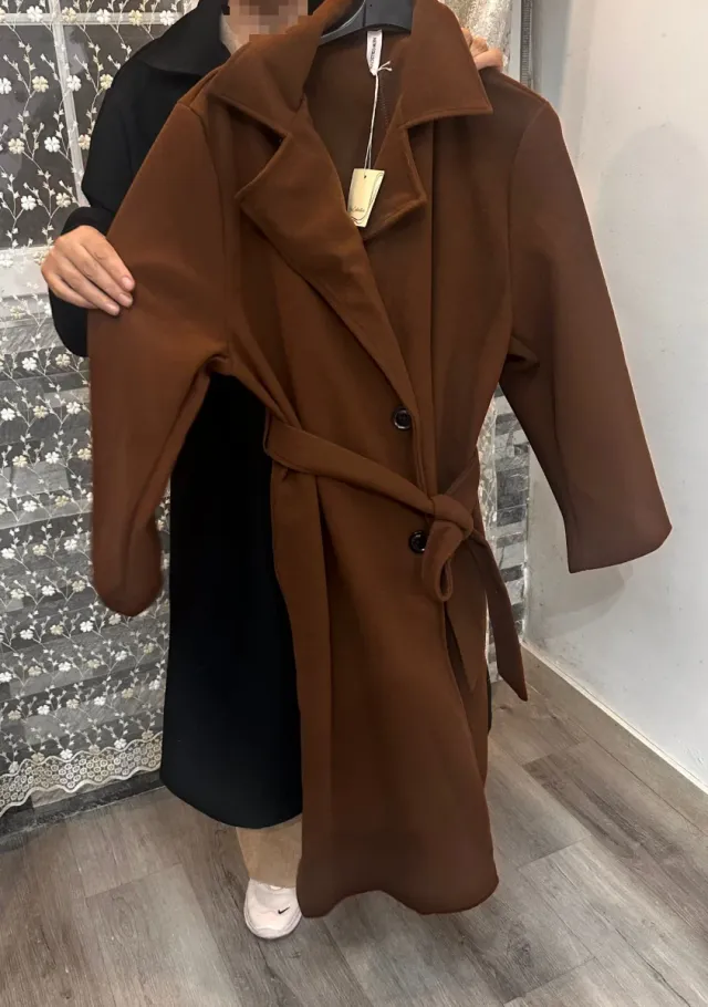 Gabardina marrón mujer