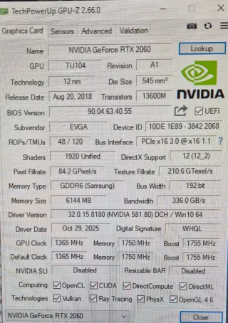 EVGA RTX 2060 KO Ultra Tarjeta Gráfica