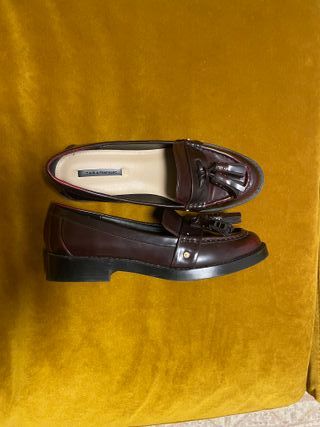 Mocasines Zara Trafaluc Burdeos Talla 38