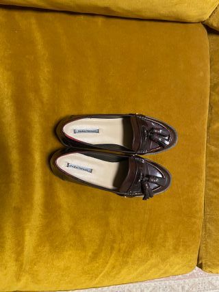 Mocasines Zara Trafaluc Burdeos Talla 38
