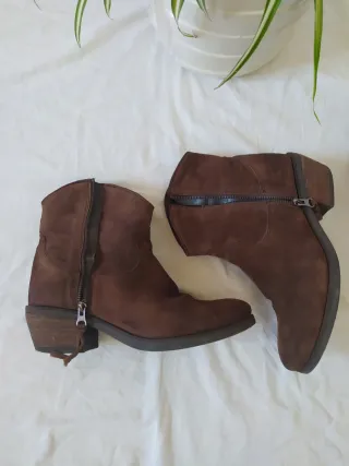 Botín camperos piel Arce castaño T40