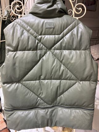 Chaleco Armani Piel y Plumón Verde