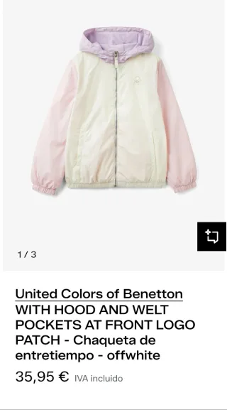 Chaqueta Benetton con capucha y bolsillos