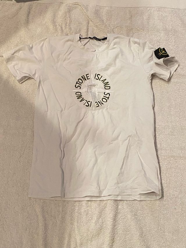 Camiseta Stone Island Blanca Gráfica