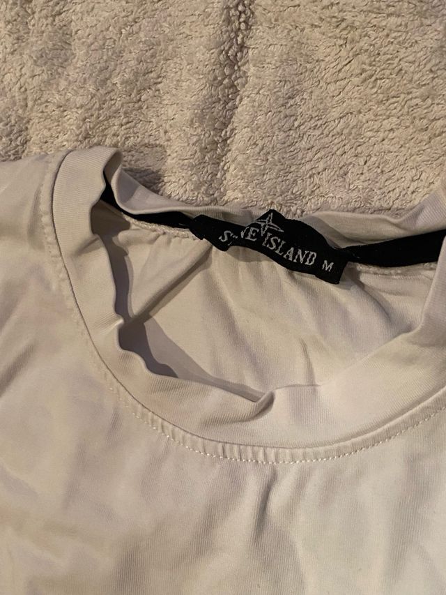 Camiseta Stone Island Blanca Gráfica