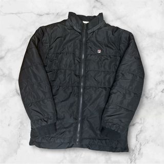 Chaqueta Fila Puffer Negra Vintage Sin Capucha