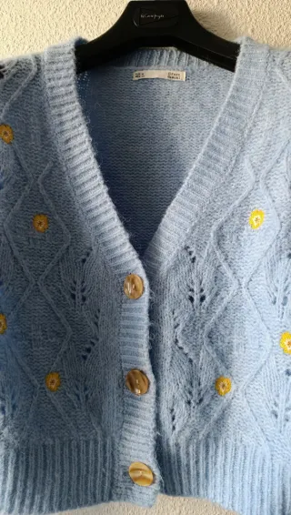 Chaqueta punto flores TALLA M  Corte Inglés NUEVA