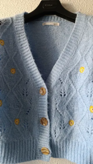 Chaqueta punto flores TALLA M  Corte Inglés NUEVA