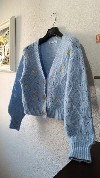 Chaqueta punto flores TALLA M  Corte Inglés NUEVA