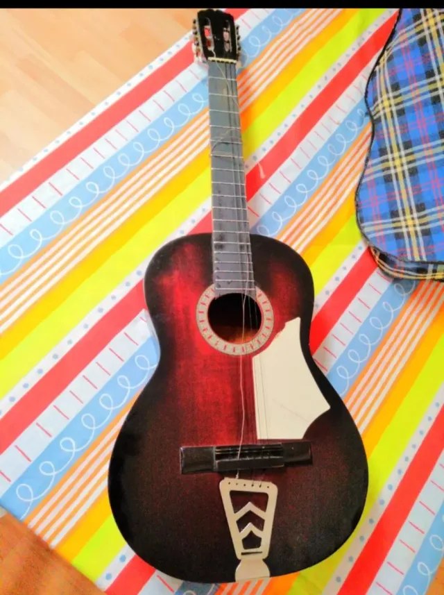 Guitarra española con funda