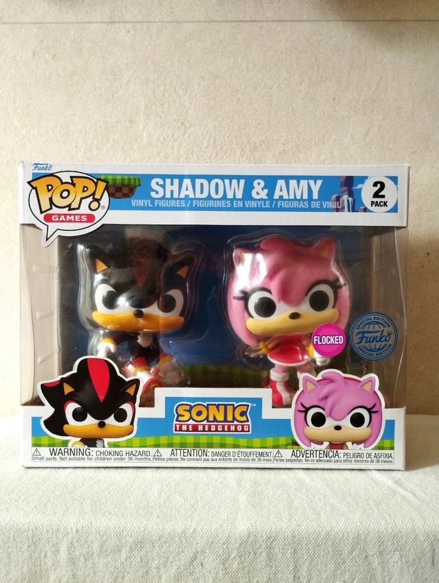 Funko POP Shadow & Amy Sonic 2 Pack Flocked