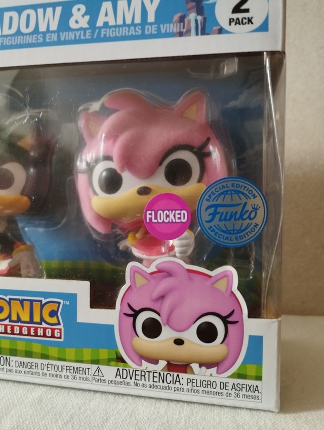 Funko POP Shadow & Amy Sonic 2 Pack Flocked
