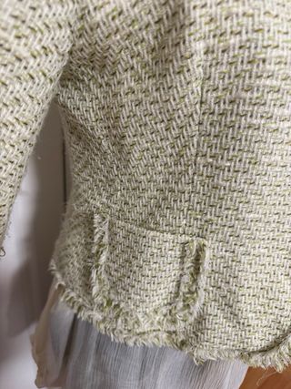 Elegante Blazer texturizada Vintage Beige y Verde