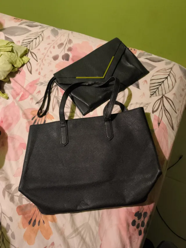 Lote 2 Bolsos Negro y Verde