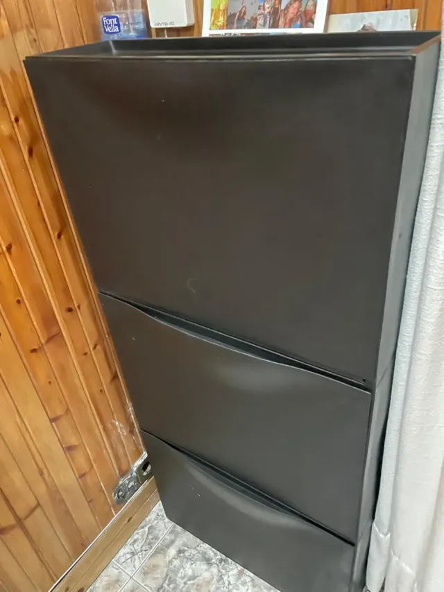 Zapatero negro 3 baldas