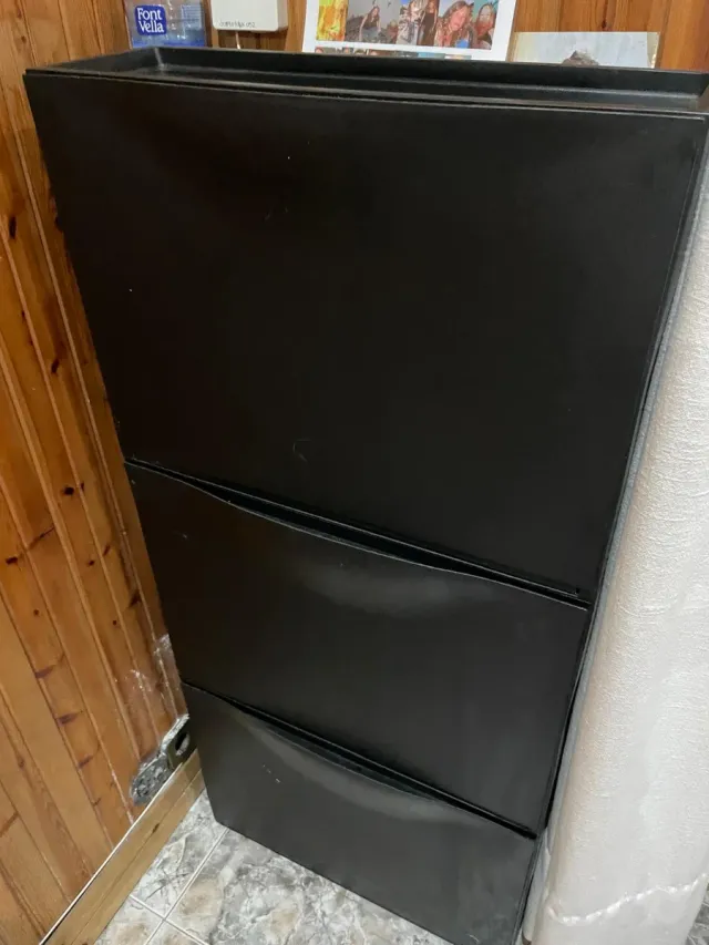 Zapatero negro 3 baldas