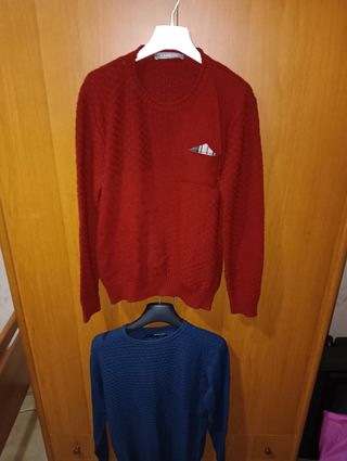 Set 2 Maglioni Uomo Taglia S – Nuovi! Rosso & Blu
