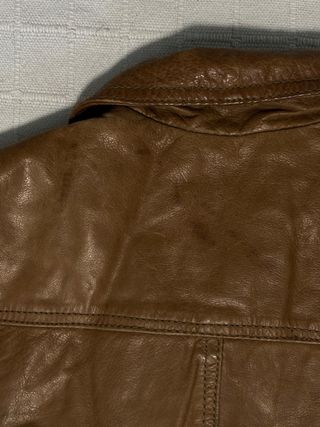 Chaqueta Cuero Vintage Marrón L