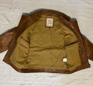 Chaqueta Cuero Vintage Marrón L
