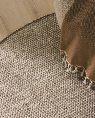Tappeto rotondo Benuta, lana e cotone NUOVO
