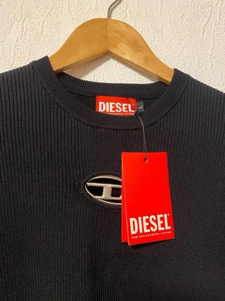 Jersey canalé negro Diesel