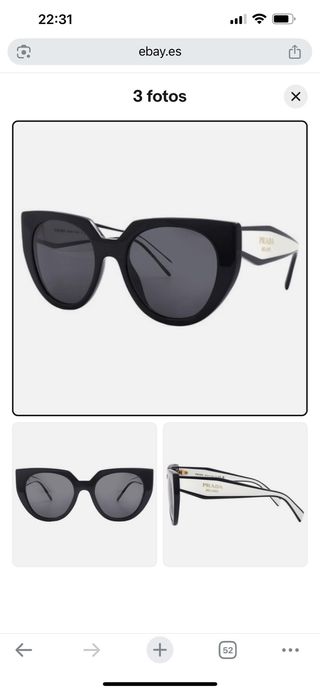Gafas de sol Prada PR 14WS negras y talco