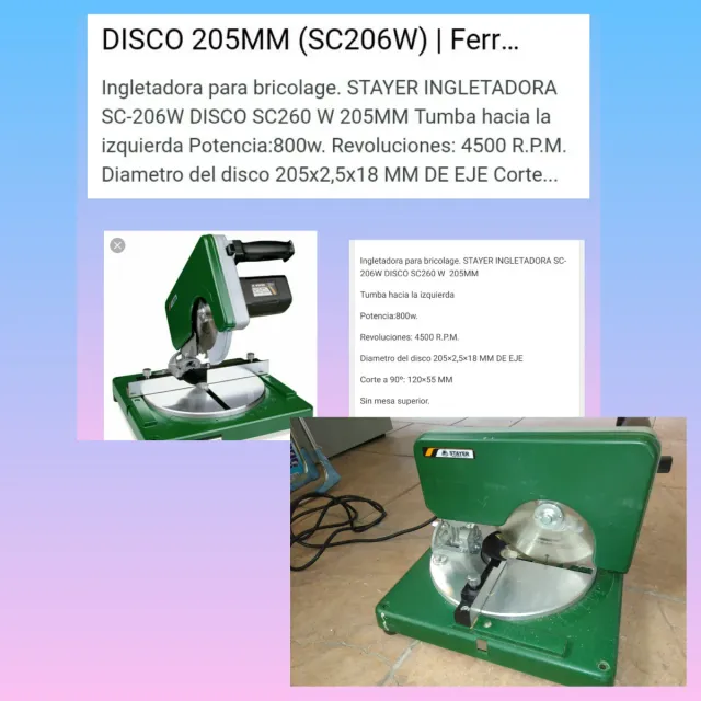 Ingletadora Stayer SC206W 205mm