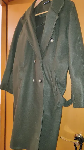 Abrigo paño liso kaki XXL