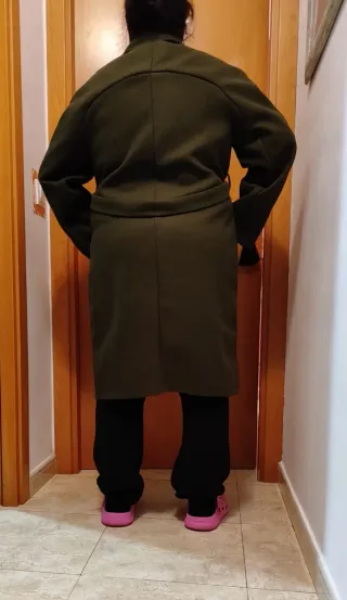 Abrigo paño liso kaki XXL