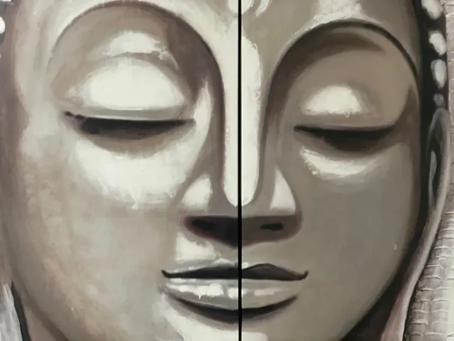 Cuadro Buda Beige y Gris