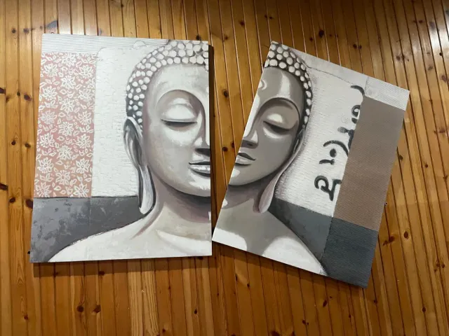 Cuadro Buda Beige y Gris