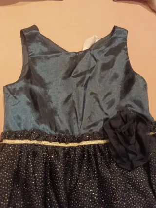 Vestido fiesta niña negro y plateado