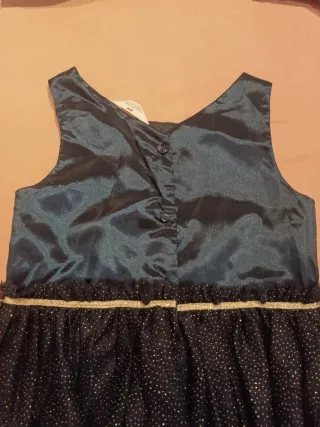 Vestido fiesta niña negro y plateado