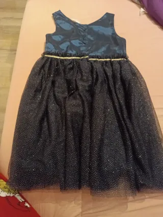 Vestido fiesta niña negro y plateado